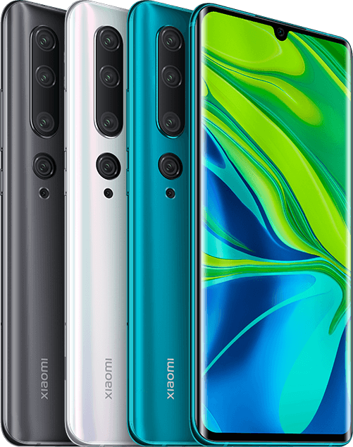 Xiaomin Mi Note 10 -puhelimissa on 6,47 tuuman AMOLED-näyttö ja viisi takakameraa sisältäen 108 megapikselin pääkameran.