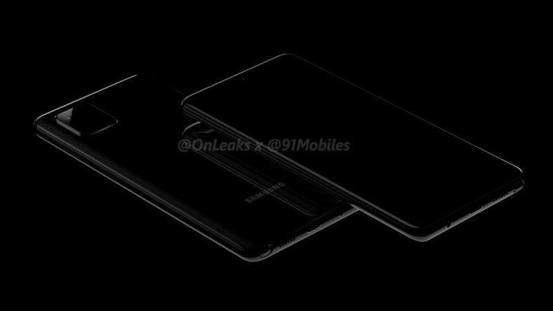Samsung-älypuhelin mahdolliselta mallinimeltään Galaxy Note10 Lite. Kuva: OnLeaks / 91mobiles.