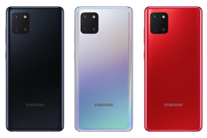 Samsung Galaxy Note10 Liten värivaihtoehdot.