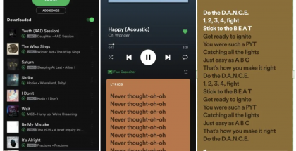 Spotify saa uutena toimintona etenevät lyriikat. Kuvat: Android Police.