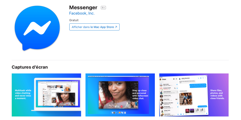 Facebook Messenger Ranskan Mac App Storessa.