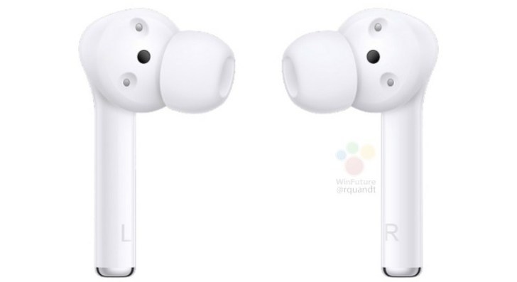 Huawei FreeBuds 3i -kuulokkeet on varustettu korvakäytävän sulkevilla silikonitulpilla. Kuva: WinFuture.de.