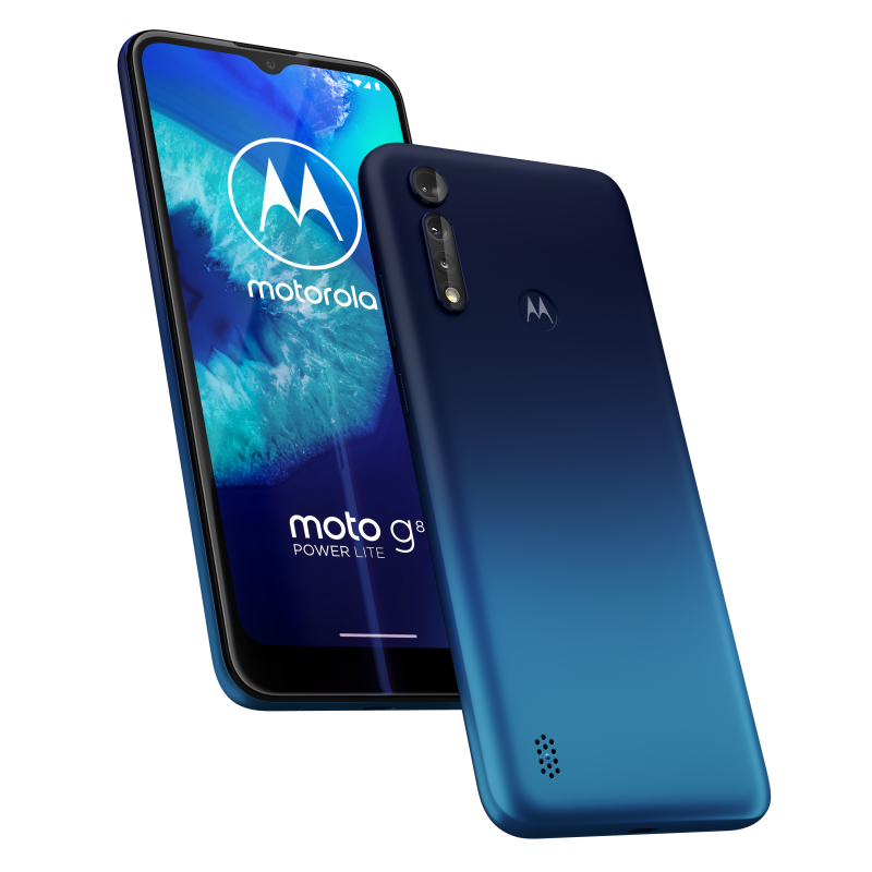 Motorola Moto G8 Power Lite Royal Blue -värinä.