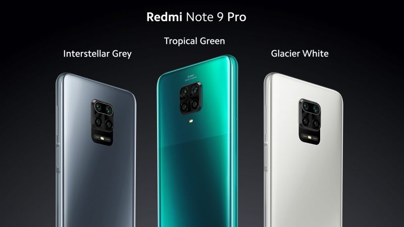 Redmi Note 9 Pron värivaihtoehdot.