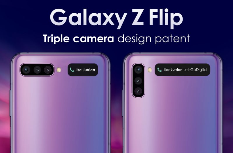 Samsungin Galaxy Z Flipin seuraaja voi sisältää kolme kameraa ulkopuolella. Kuva: LetsGoDigital.