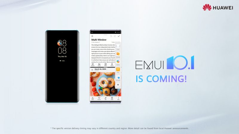 EMUI 10.1 tulee laajalle joukolle Huawei-laitteita.