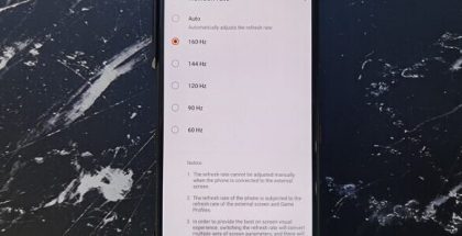 Asus ROG Phone 3 sisältää piilotetun 160 hertsin näyttöasetuksen.