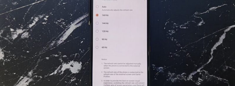 Asus ROG Phone 3 sisältää piilotetun 160 hertsin näyttöasetuksen.