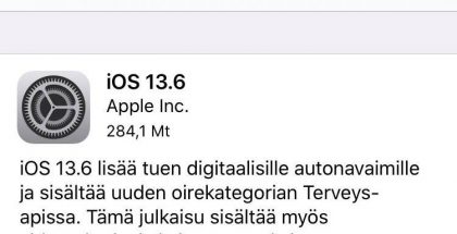 iOS 13.6 tuo muutamia uudistuksia.