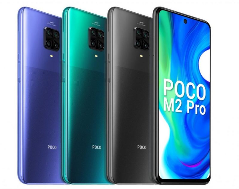 Poco M2 Pro eri väreissä.