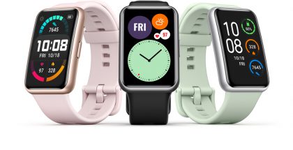 Huawei Watch Fit kolmena eri väriversiona.