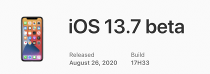 iOS 13.7 beta.