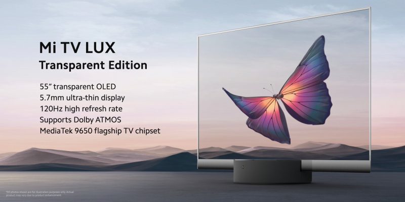 Xiaomin uusi Mi TV LUX Transparent Edition maailman ensimmäinen läpinäkyvä televisio.