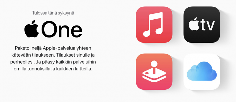 Apple One yhdistää Applen palvelut yhteen tilaukseen.