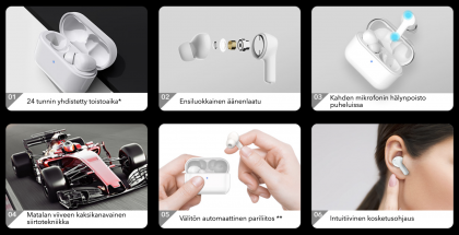 Honor Choice True Wireless Earbuds -kuulokkeet tarjoavat kattavat ominaisuudet.