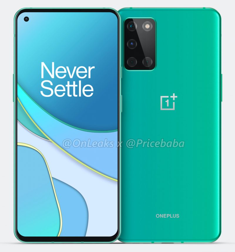 OnePlus 8T:n mallinnos. Kuva: OnLeaks / PriceBaba.