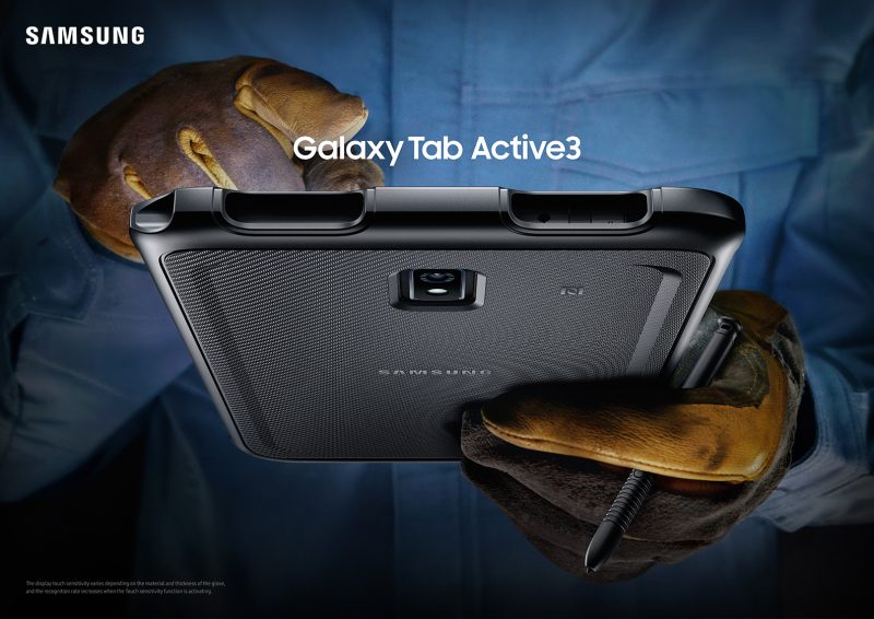 Galaxy Tab Active3:n varustukseen kuuluu myös S Pen -kynä, joka on tabletin tavoin pöly- ja vesitiivis.