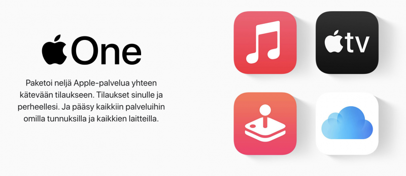Apple One yhdistää Applen palvelut yhteen tilaukseen.
