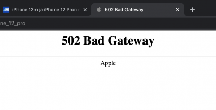 Applen verkkokauppa kaatui ja esitti 502-virhettä iPhone 12 ja iPhone 12 Pro -ennakkomyynnin alettua.