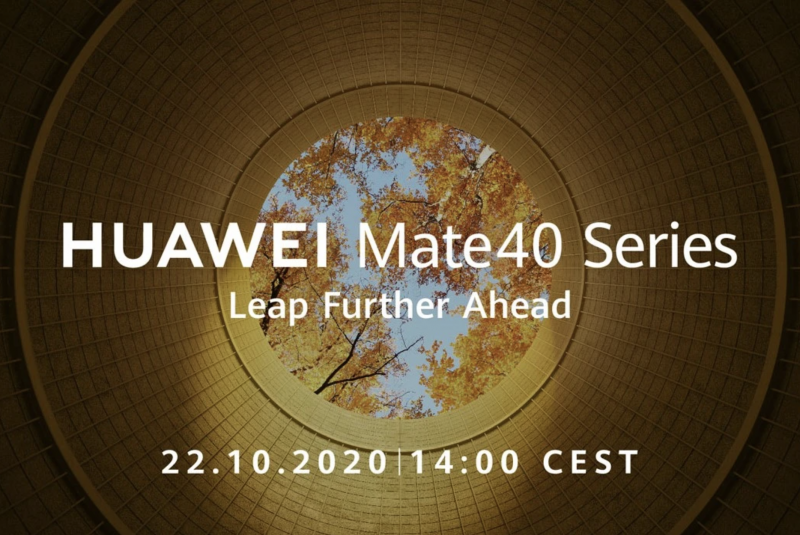 Huawei Mate 40 -sarjan julkistus on ohjelmassa 22. lokakuuta.