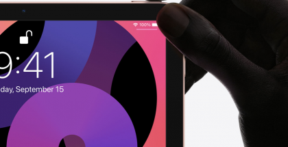 iPad Airissa Touch ID -sormenjälkilukija löytyy virtapainikkeesta.