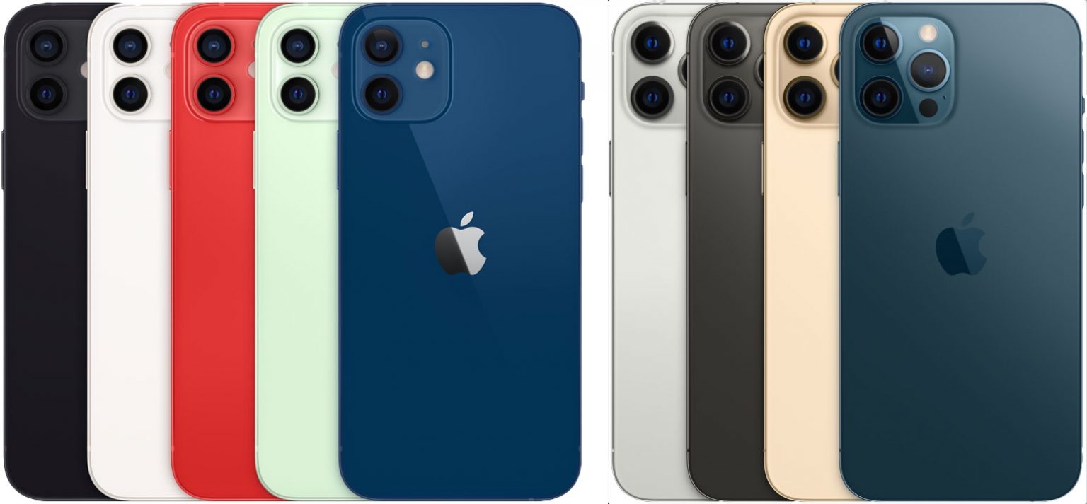 iPhone 12:n ja iPhone 12 Pron värivaihtoehdot.