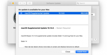 macOS sai korjauspäivityksen.
