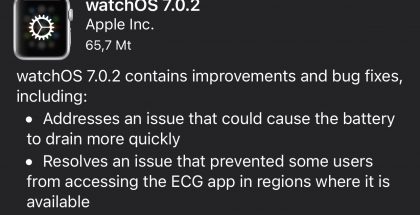 watchOS 7.0.2 on nyt ladattavissa.