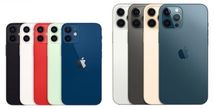 iPhone 12 minin ja iPhone 12 Pro Maxin värivaihtoehdot.