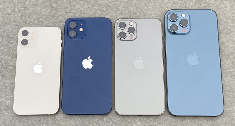 iPhone 12 mini, iPhone 12, iPhone 12 Pro, iPhone 12 Pro Max.