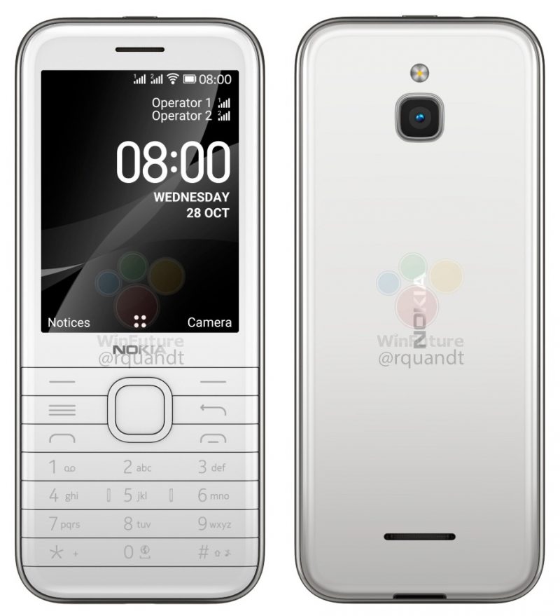 Nokia 8000 4G valkoisena. Kuva: WinFuture.de.