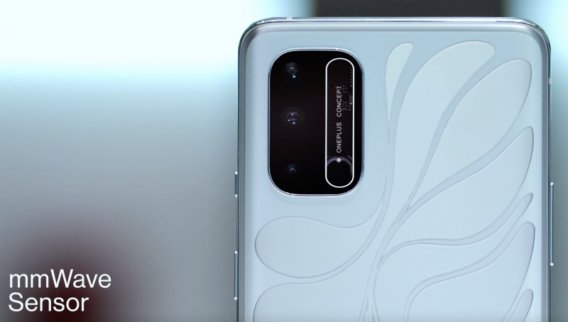 OnePlus 8T Concept on varustettu mmWave-moduulilla osana kamera-aluetta.