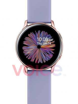 Samsung Galaxy Watch Active2:n uusi värivaihtoehto ruusukulta. Kuva: Evan Blass / Voice.
