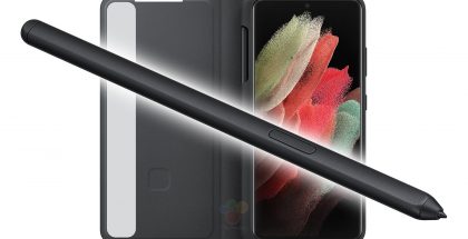 Samsung Galaxy S21 Ultra, S Pen ja LED View -suojakuori. Kuva: Roland Quandt / WinFuture.de.