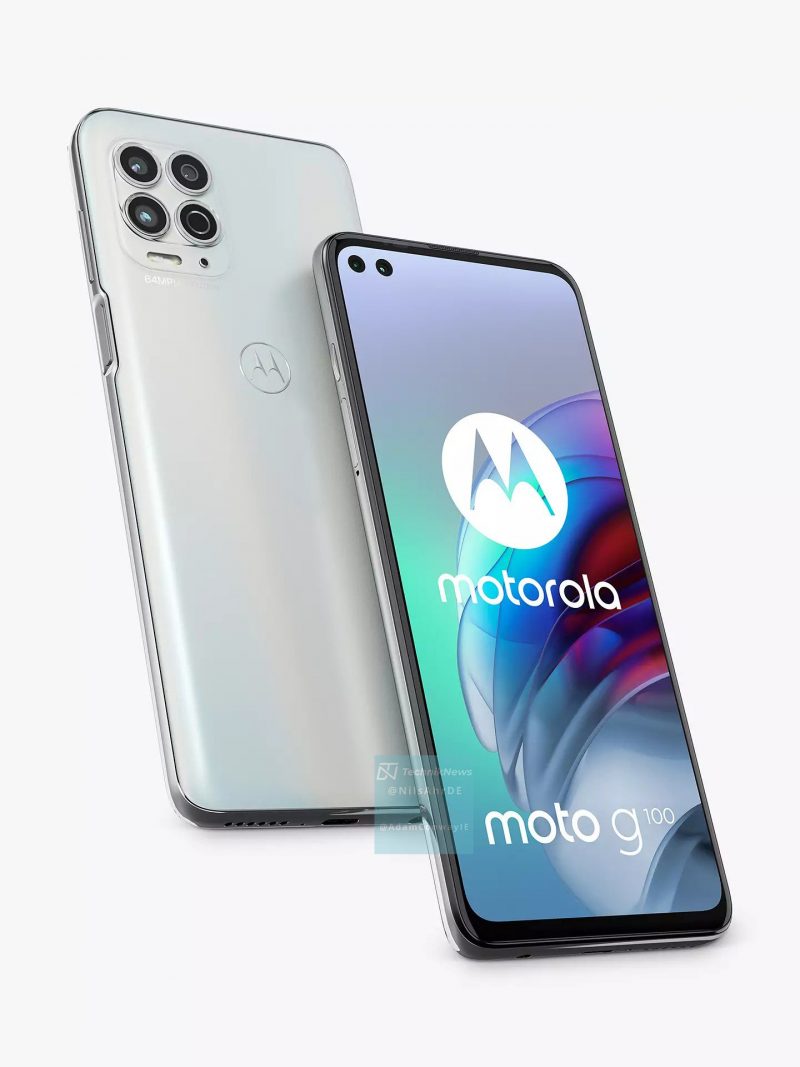 Motorola Moto G100 valkoisena. Kuva: TechknikNews.