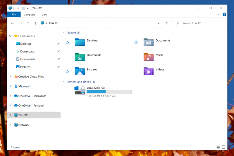 Windows 10:n järjestelmäkuvakkeet, kuten kuvakkeet kansioille, ovat saamassa uuden ilmeen.