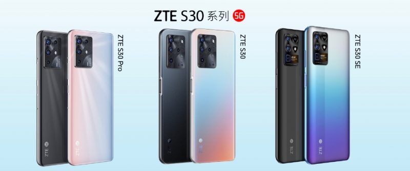 ZTE:n S30-sarjan 5G-älypuhelimet.