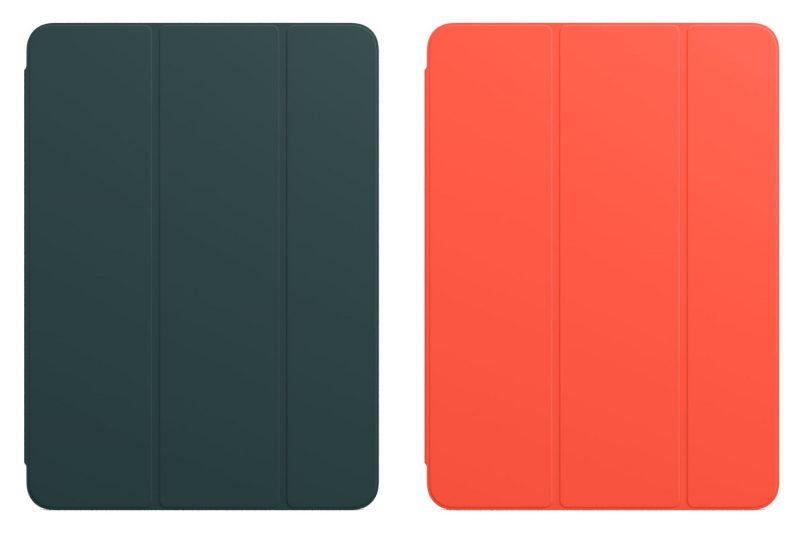 iPad-suojakuorten uudet värit ovat kuusenvihreä ja loimuoranssi.