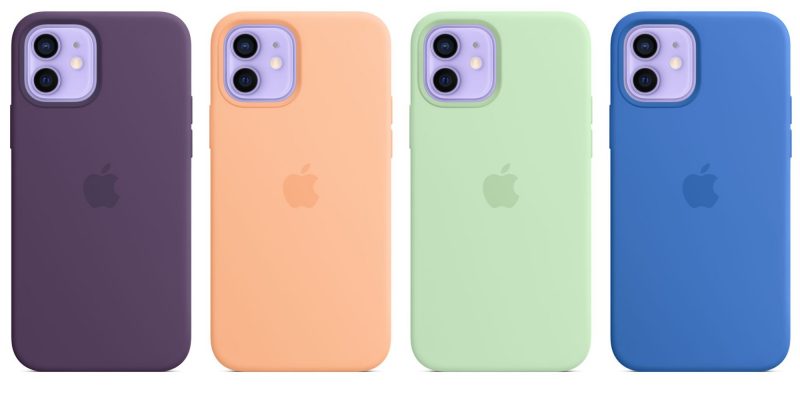 iPhone 12 -puhelinten silikonikuori MagSafella - neljä uutta väriä.
