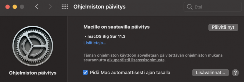 macOS Big Sur 11.3 on nyt saatavilla.