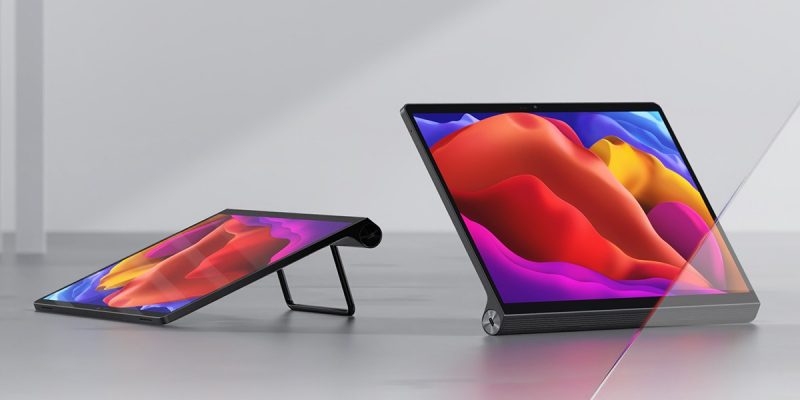 Seisontatuki mahdollistaa Lenovo Yoga Pad Pron käytön eri asennoissa.