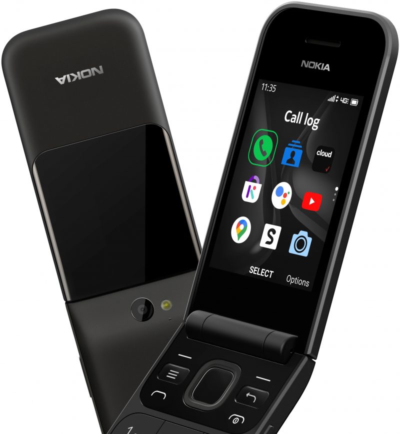 Nokia 2720 V Flipissäkin on 2,8 tuuman sisänäyttö ja 1,3 tuuman kansinäyttö.