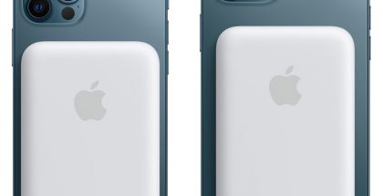 MagSafe-lisäakku iPhone 12 Pron ja iPhone 12 Pro Maxin kanssa.