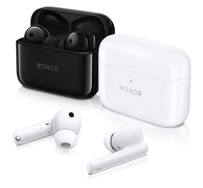 Honor Earbuds 2 Lite -kuulokkeiden värivaihtoehdot ovat valkoinen Glacier White sekä musta Midnight Black.