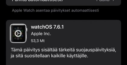 watchOS 7.6.1 on nyt ladattavissa.