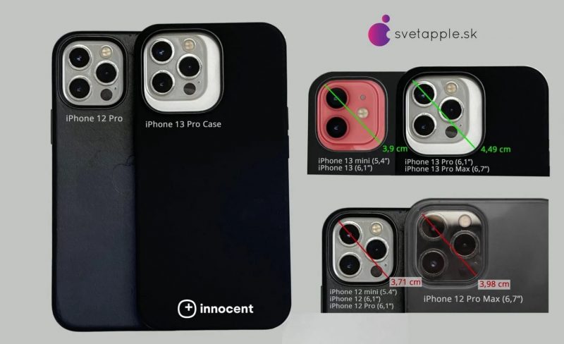 Svetapple.sk:n julkaisema kuvakoelma tulevista iPhone 13 -mallien suojakuorista kertoo, miten kamerakohoumat tulevat niissä kasvamaan.