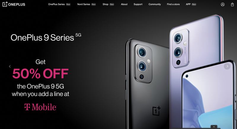Yhdysvalloissa OnePlus 9 on nyt saatavilla 50 prosentin alennuksella, kun tilaa samalla uuden liittymän T-Mobilelta.
