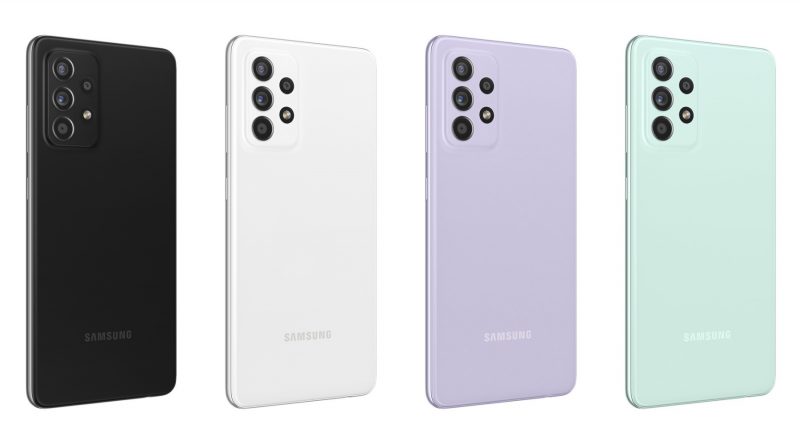 Galaxy A52s 5G:n värivaihtoehdot.