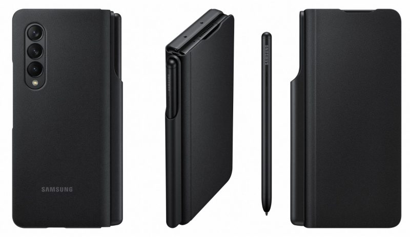 Galaxy Z Fold3 5G:n suojakuori ja S Pen Fold Edition -kynä.