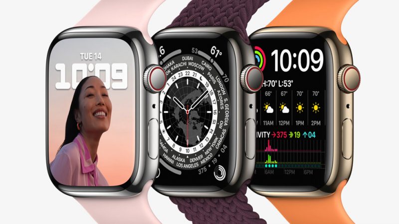 Apple Watch Series 7:n teräsrungon värivaihtoehdot.